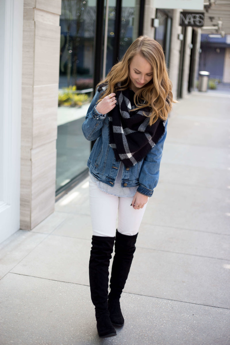 Plaid Fringe Blanket Scarf The Blonder Life 8728